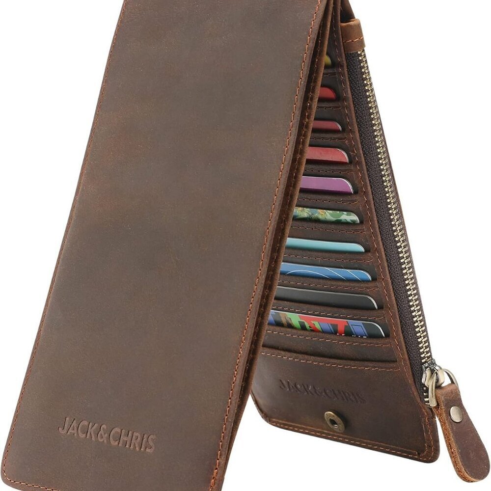 Genuine Leather Wallet Women RFID Bifold with Coin Pocket and Card Slots